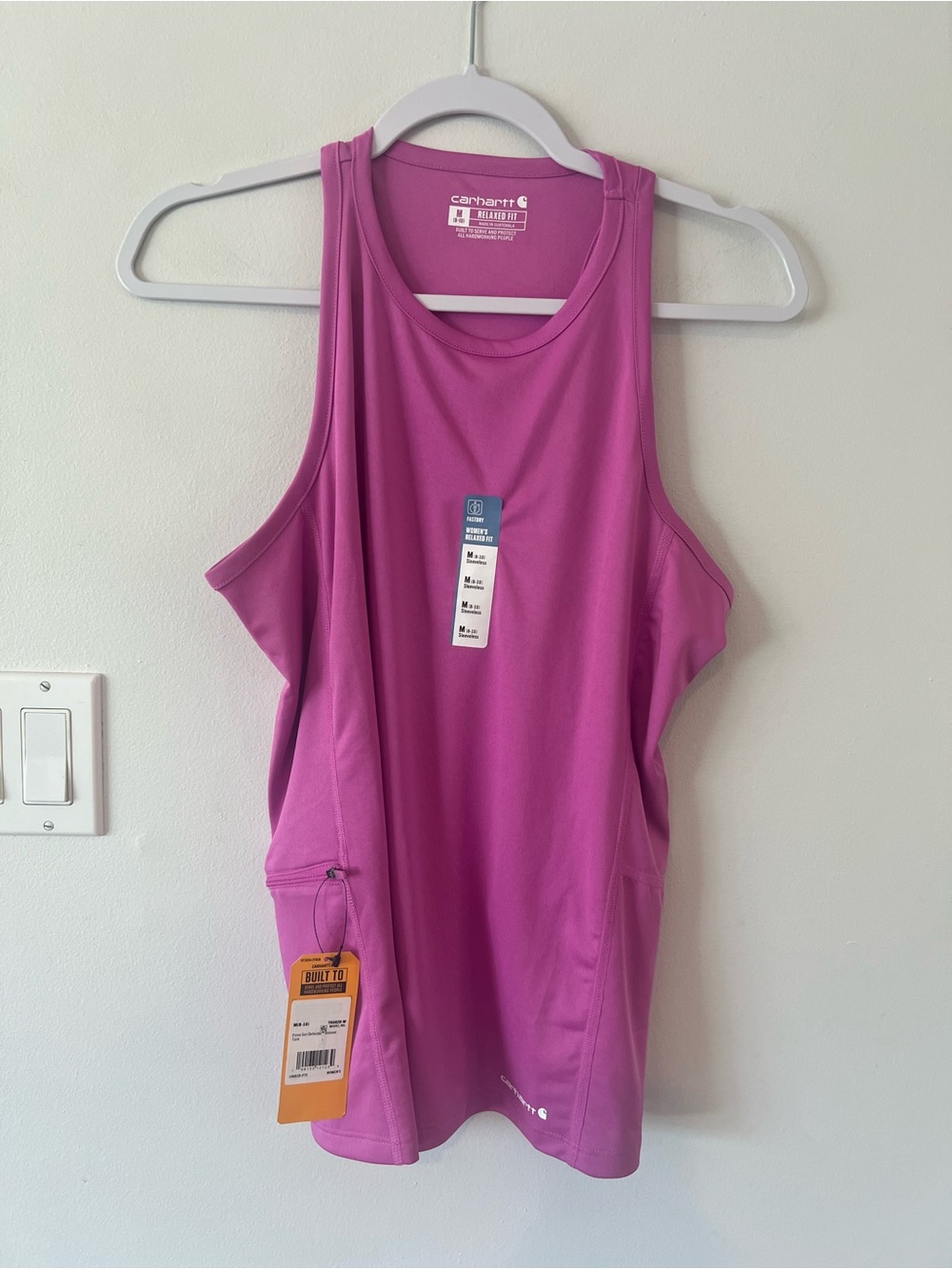 NEW Carhartt Pink Force Sun Defender Tank Top Women's Medium 8-10 M Workwear
